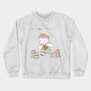 barista cat in duty Crewneck Sweatshirt